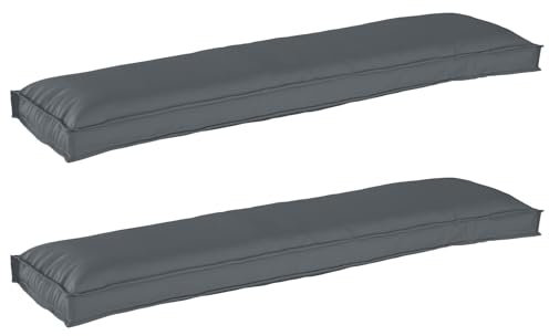 vidaXL Pallet Kissen Set 2 pcs Anthrazit 150 x 40 x 8 cm Oxford-Stoff, Garten und Terrasse, modernes Outdoor-Kissen Set, langlebig und wasserabweisend, Frühlingsmöbel, Patio Zubehör