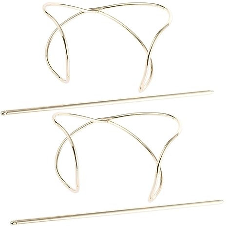 DEARMAMY 2pcs Vintage Metal Hairpins for Slip Bun Maker Clips Elegant Hair Accessories for Updos for Parties Travel and Special Occasions