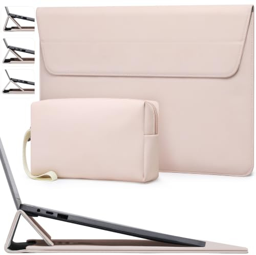 HYZUO 13 Inch Laptop Case Sleeve Bag with Adjustable Stand, Apricot | for MacBook Air 13 M5 A3449 M4 M3 M2 M1 2026-2018, 13 MacBook Neo 2026, MacBook Pro 13 M2 M1 2026-2016, Surface Pro, XPS 13