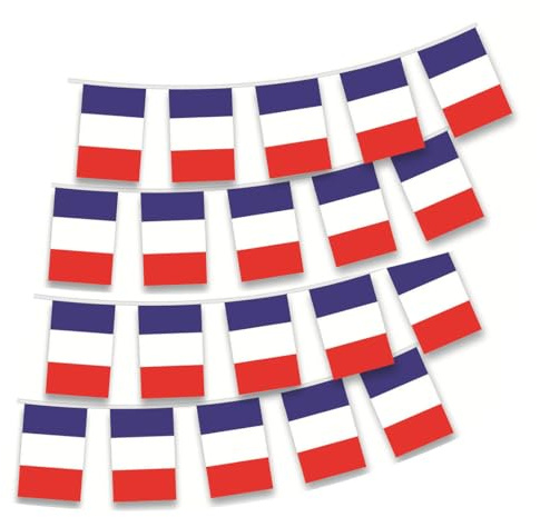 KEWUF Bandiera Germania - 6,8 metri di bandiera Germania 14 x 21 cm Resistente Tricolore Azzurri Nazionale per la decorazione della festa patriottica di compleanno