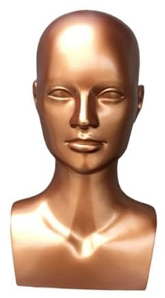 KiBcsLic Mannequin Tête Homme Épaules Présentoir Perruques Rangement Chapeaux PVC Adapté à La Décoration de Magasin Salon Maison, Bronze
