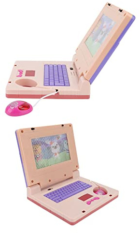 Sxhlseller Laptop Educativo per Bambini con Musica e Bordo Liscio, Giocattolo per Computer per Simulare lo Sviluppo Cognitivo, Materiale Plastico, 3-6 Anni (Mouse retrattile viola)