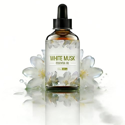 Huile essentielle de musc blanc huile parfumée for soins capillaires peau for diffuseur d'aromathérapie, massage corporel, soins peau visage, parfum voiture, idéale bricolage parfums(1 bottle)
