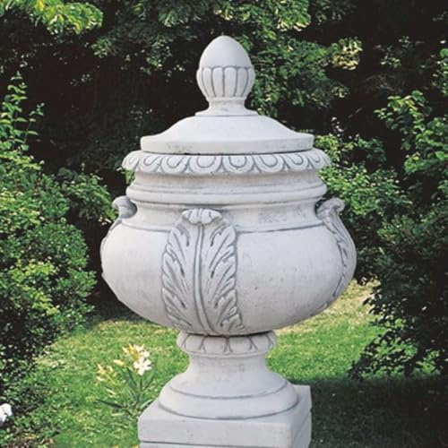 Casa Padrino Amphore décorative de jardin, style baroque, de luxe, gris, hauteur : 77 cm, fabriquée en Italie