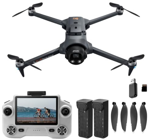 RC GPS Drohne mit Live-Display Controller, 180° verstellbare HD Kamera, Hindernis- & Bodensensor, Optical Flow Stabilisierung, Auto Return, Airdrop Modul, Quadrocopter für Anfänger & Profis