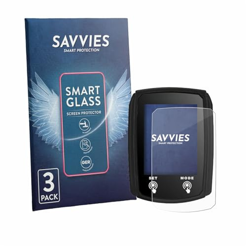 Savvies 3 Stück Panzer Schutz Glas für JZK Bike Computer 9H Schutzfolie HD Klar, Blasenfrei, Anti-Fingerabdruck, Stoßfest, Displayschutz