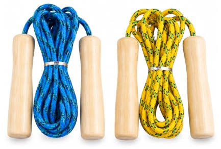 MAR Skipping Rope 2.7m – Jump Rope for Adults, Fitness, Gym & Cardio | 2.7m skipping rope for fitness & cardio. Great for home, gym, park & boxing workouts. Assorted colours: blue or yellow.