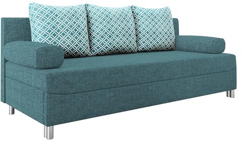 Mirjan24 Schlafsofa Dover, Sofa mit Bettkasten und Schlaffunktion, Bettsofa, Farbauswahl, Schlafcouch mit Chromfüße, Couch, Couchgarnitur (Schlafsofa ohne Polsterhocker, Lux 30 + Evo 30)