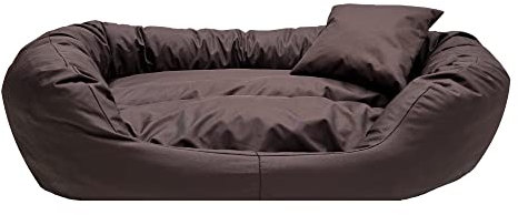 Odol-Plu Hundebett Hundekissen Hundesofa Hundekorb Katzenbett Tierbett 110 cm x 80 cm, XXL, wasserdicht (Braun)