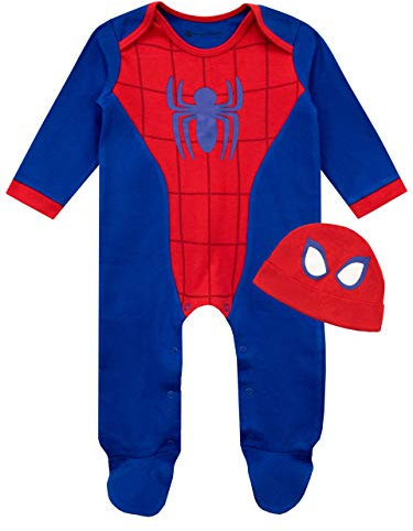 Marvel Strampler Neugeborene Und Hut | Spiderman Baby Strampler | Newborn Baby Set Blau 56-68