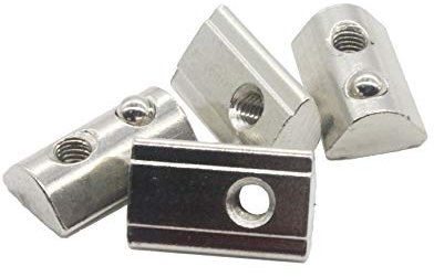 20x M5 Nutenstein 13,5 x 7,2 mm Nut 8, mit Federkugel, Stahl