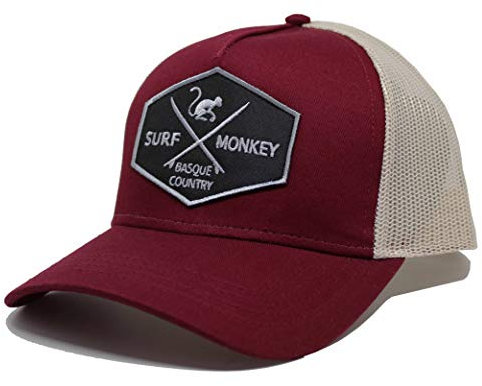 DRESSED IN MUSIC PLAY WITH ME Trucker Kappe - Halbrunder Schirm - Snapback-Verschluss - 5-Panel Design - Herren Einheitsgröße (Beiger Granat)