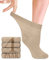Fiera Besa Diabetiker Socken Damen mit Lycra, 4 Paar, Knöchelhoch Bambus-Viskose Socken, Superweiche, Dünne und ohne Naht Bambus-Viskose socken für den Alltag, 35-38 und 39-42 (35-38, Beige)