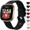 Ouwegaga Gewebtes Armband kompatibel mit Fitbit Versa 3 Armband/Fitbit Sense 1/2, atmungsaktives Nylongewebe, Ersatzarmband, kompatibel mit Fitbit Sense/Versa 3, klein, schwarz