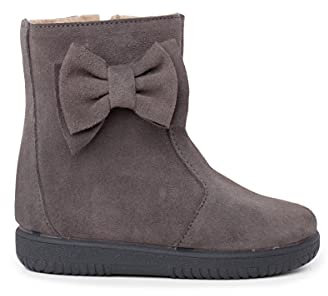 Pisamonas Stivali da Bambina in Scamosciato con Grande Fiocco Laterale Misurare 25 Colore Grigio