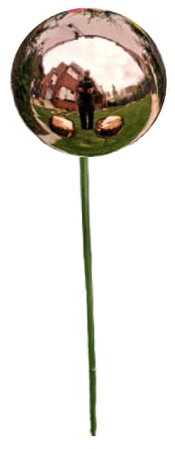 Jürgen Bocker Garten-Ambiente Gartenstecker Rosenkugel 10 cm mit Stab 80 cm aus Edelstahl Golden Rose poliert