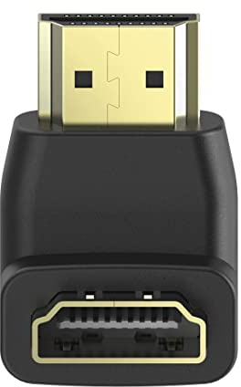 Hama | Adaptador HDMI Macho a Hembra 270° | Facilita la conexión en espacios reducidos, evita tensiones en el cable, conectores chapados en oro, Negro