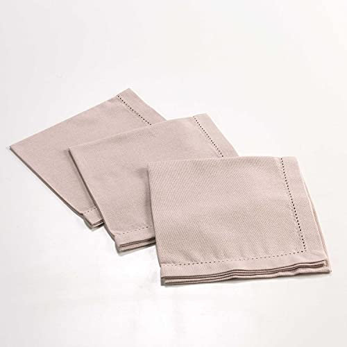Stoffservietten Landhaus Linnen mit Hohlsaum 3 er Set 40x40 cm