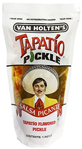 Van Holtens Jumbo Pickle in A Pouch - Tapatio Hot SauceFlavour - American Pickles - Fat Free - Gluten Free