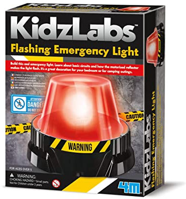 4M KidzLabs Alarmlicht - Blinkendes Warnlicht Experimentierkasten - Elektro-Bausatz für Kinder ab 5 Jahren - Wissenschaftliches Lernspielzeug und Geburtstagsgeschenk