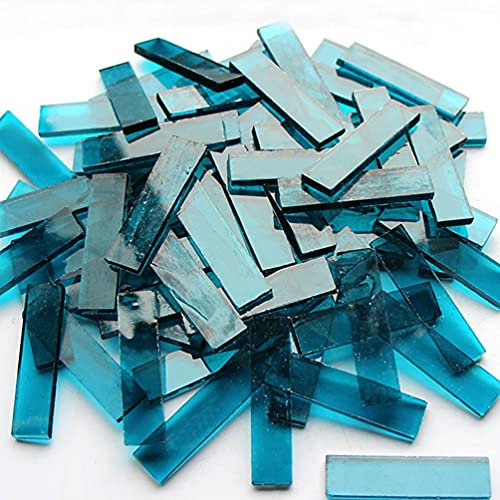 DawnDream Tessere Mosaico Colore Misto 1 x 4 cm Quadrato a Strisce di Vetro Macchiato di Vetro Trasparente Pezzi mosaici Fai da Te Mosaico (Color : 15)