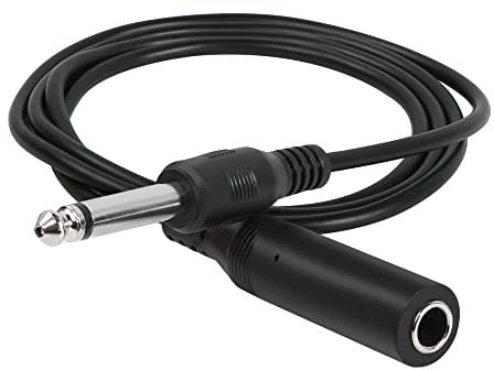 RIIEYOCA 1/4 to 1/4 TS Cable, Nickel Plated 6.35mm Mono Male to 6.35mm Mono Female Audio Cable for Amplifier, Speaker,Guitar(1m/3.28ft)