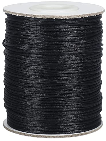 Tenn Well 1mm Satin Cord, 328 Feet Silky Nylon Rattail Cord for Macrame Bracelets, Braided Necklaces, Chinese Knotting, Jewelry Making, Arts and Crafts, Halloween Decor