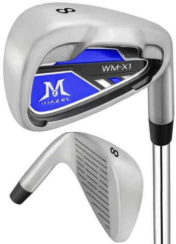 MAZEL Golf Eisen Single1,2,3,4,5,6,7,8,9, P, A,S, Edelstahl Golf Club Eisen für Männer Rechtshänder (Blue Individual Iron,RH, #8 Iron)