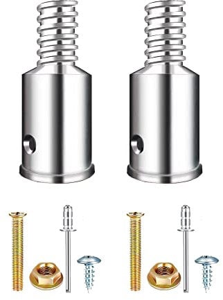 2Pcs Threaded Tip Replacement - Ultra Threaded Tip Repair Kit - Metal Threaded Handle Tips for 1 Wood or Metal Poles Pole Handle Replacement Extension Pole Adapter