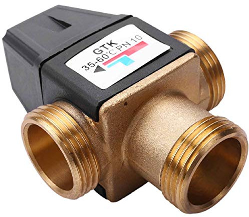 Torribala Thermostat-Mischventil, 3-Wege-DN25-Außengewinde, Messing, thermostatisches Mischventil, Solar-Warmwasserbereiter, 1 Stück
