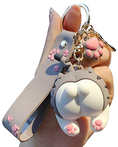 iSpchen Porte-clés Pendentif, Porte-clés De Voiture De Cul de Chat Mignon, Porte-clés Animal De Bande Dessinée Porte-clés Personnalisé Porte-clés Couple Pendentif Décoration de Sac à Main