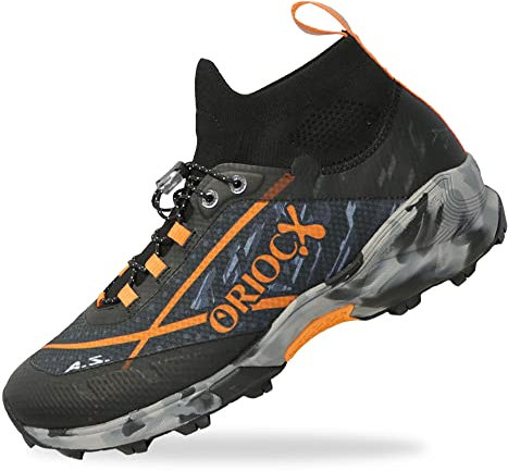 Oriocx Etna 21 Pro - Trailrunning-Schuhe geeignet für Canicross, Swimrun und Hindernislauf Unisex - Black Orange 42EU