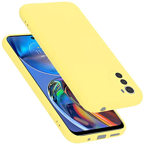 Cadorabo Hülle kompatibel mit Motorola Moto E32 4G / E32S Hülle Silikon Handyhülle für Moto E32 4G / E32S Case aus flüssigem Silikon- Kratzfeste und stoßfeste dünne TPU Schutzhülle - Liquid GELB