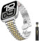 WoPail Armband Damen Kompatibel mit Apple Watch 41mm 40mm 38mm Series 10 42mm/9/8/7/6/5/4/3/2/1, Metall Edelstahl Ersatzarmbänder Prämie Slim Frauen Armbänder für iWatch SE/SE 2 - Silber&Gold