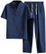 Ensemble de survêtement pour homme avec col en V en coton et lin - T-shirts et pantalon de jogging - Coupe droite - Stretch - 2 pièces - Sweatshirt confortable et décontracté - Survêtement de loisirs