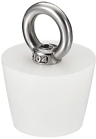 sourcing map Silikon Gummi Konischer Stecker 27mm bis 36mm Solide Sprosen Stopper mit Ring für Reagenzgläser Wasserleitung Drainageloch Weiß