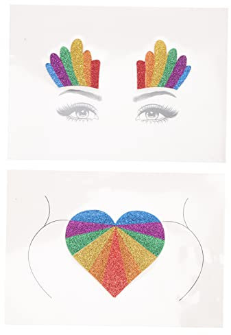 FRCOLOR 6pcs Pride Day Gay Pride Accessories Rainbow Face Paint Stickers Lgbtq Celebrations