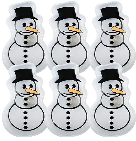 Bütic GmbH Taschenwärmer 6er Set - Schneemann - Handwärmer Heizpad Firebag Wärmekissen