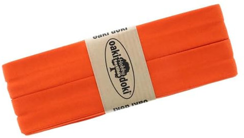 Schrägband Jersey 3m Breite 20mm Oaki Doki Tricot de Luxe Einfassband elastisch über 80 Farben, Farbe:orange
