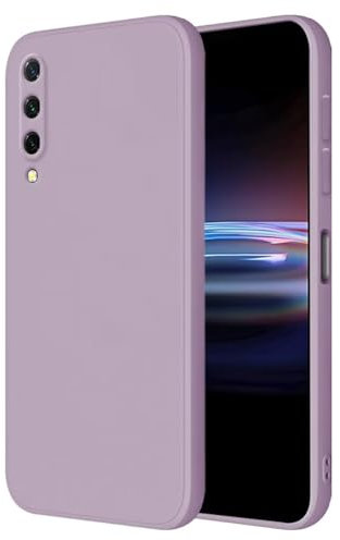 HONLEN Hülle für Xiaomi MI 9 Lite/Xiaomi MI A3 Lite Schutzhülle Case, (6.39 Inches) Liquid TPU Silicone Handyhülle mit Fallschutz Silikon Cover Gras lila