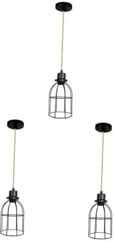 OSALADI 3st Leuchter Esszimmerlampe Vogelkäfig-hängelampe Hängelampe Im Eingangsbereich Retro-pendelleuchte Klassische Pendelleuchte Industriell Deckenleuchte Jahrgang Schmiedeeisen