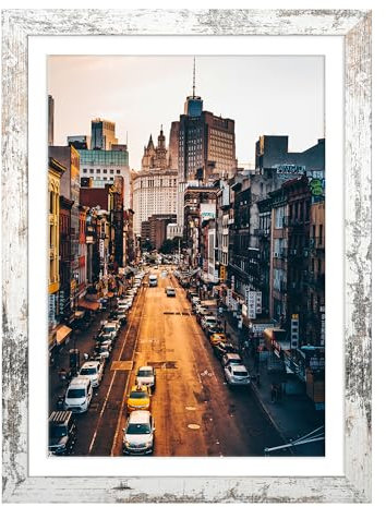 Mein Landhaus Bilderrahmen Kopenhagen – Vintage Weiß Gefleckt, MDF, Vielseitig für Hoch- und Querformat, Verschiedene Größen (20x30cm Aufsteller)