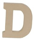 Décopatch AC855Cpack - Packung 3 Träger aus Pappmaché, Buchstabe D, aus Pappmaché, 16,5x2,5x20 cm, Kraftbraun, 1 Pack