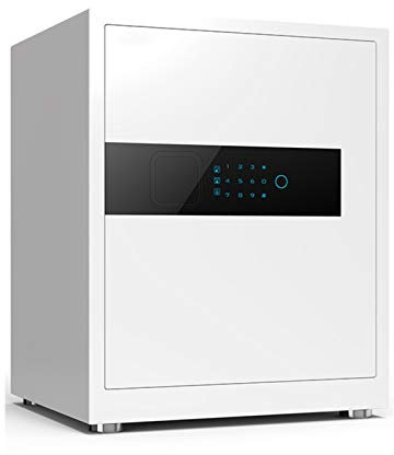 BIANBIANBH Fingerprint Digital Safe Box Large Steel Security Home Safe, Laser Cut Door Inner Compartment Lockable Box for Storing Jewelry Cash Valuables (Color : White)