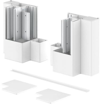 pergomondo Wandmontageset für Pergola mit Lamellendach, aus Aluminium,3 m, weiß