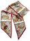 GIMIRO Satin Seidenschal 148 x 13,5 cm Krawatte Double Layer Bund für Blazer, Mantel, Kleid (54# Red - Cream Flower)