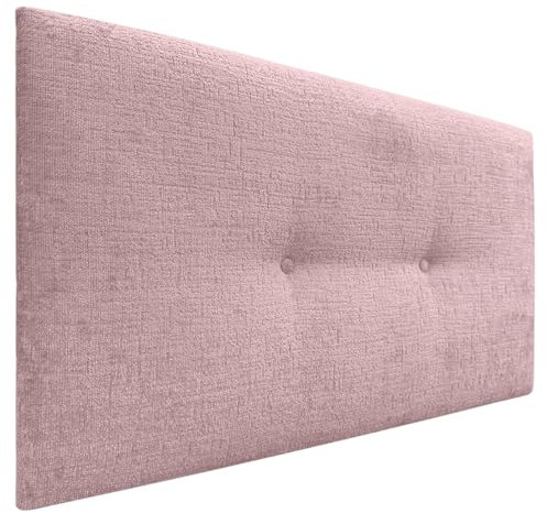 DHOME Kopfteil aus Naturwolle mit Knöpfen, gepolstertes Kopfteil für Winterluxus-Schlafzimmer (Lachsfarbene Wolle, 110x50cm (105))
