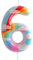 Kerzen zum 6. Geburtstag, Nummer 6, Rosa, Regenbogen-Motiv, für Geburtstag, Party, Wolke, Regenbogen-Thema, bezauberndes Design für Babys, Mädchen, Jungen, Geburtstag, Kuchendekoration,