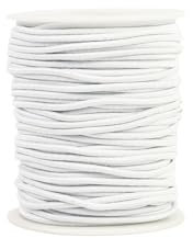 Cuerda de goma de 2 mm y 30 m, color blanco, extensible, resistente a la intemperie, cuerda de goma, cuerda elástica para manualidades, costura, equipaje, camping (blanco, 2 mm x 30 m)