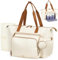 Tonyeee Wickeltasche mit Schnullertasche und Wickelunterlage, Wickelrucksack Multifunktions-Babytasche für Große Reisewindeltasche für Mama und Papa, isolierten Taschen-Beige